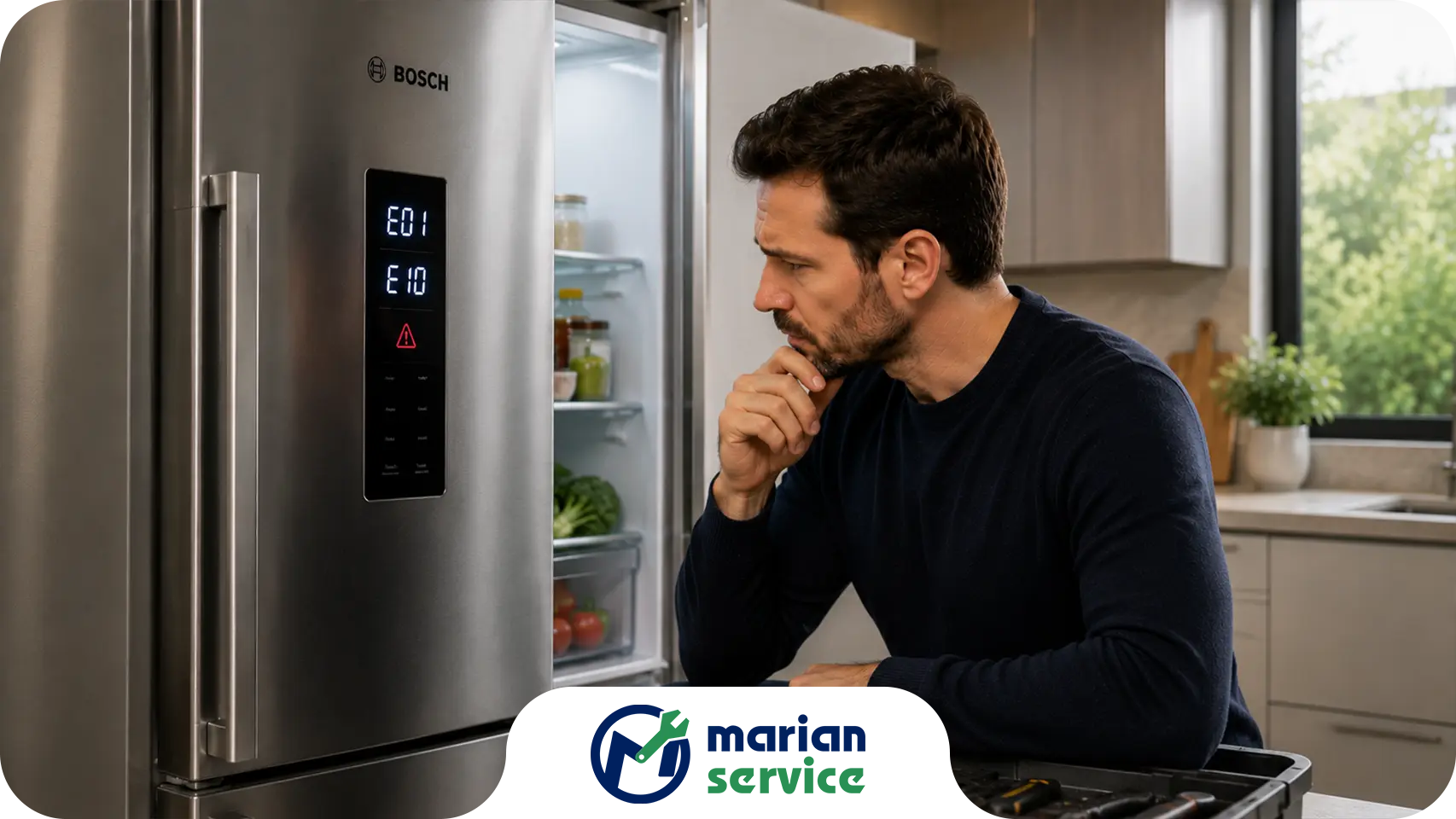 گیر کردن یخ در قالب یخساز یخچال بوش | علت و رفع