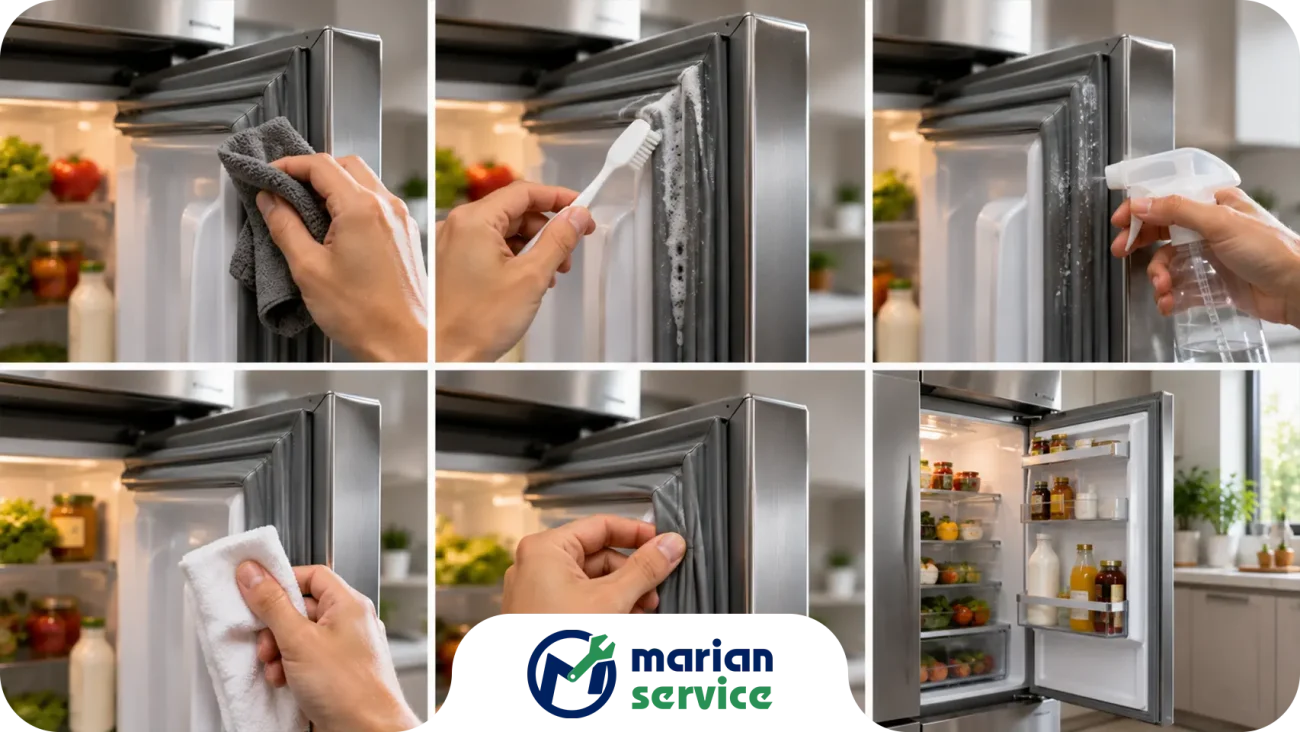 آموزش تعویض کامل لاستیک درب یخچال بوش