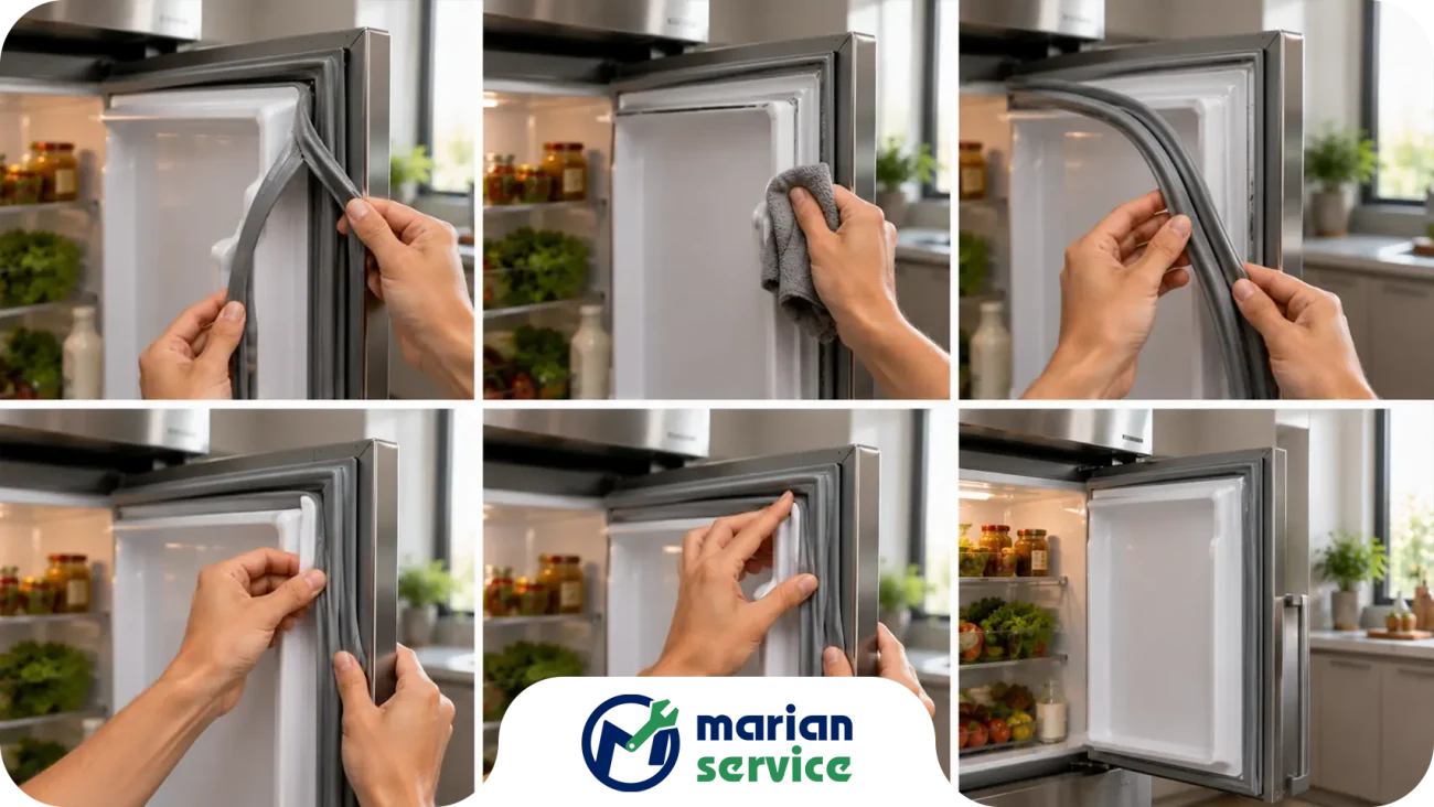 مراحل تعمیر و بازسازی لاستیک درب یخچال بدون تعویض